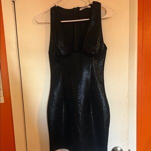 Chic Black Textured Mini Dress